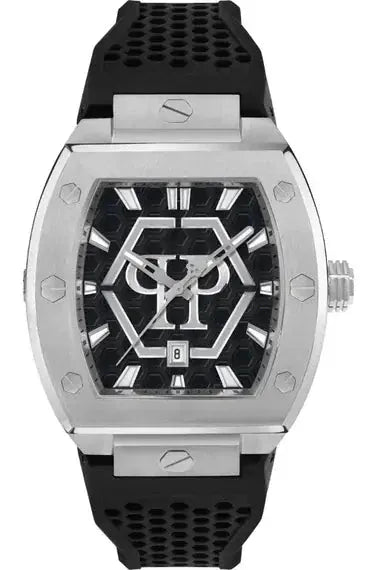 Buy Shop Philipp Plein Hexagon Phantom Black Dial Black Silicone Strap Watch For Men- PWPUA0524 USA Online