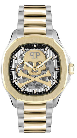 Buy Shop Philipp Plein High-Conic Automatic Gold Dial Two Tone Steel Strap Watch For Men - PWRAA0323 USA Online