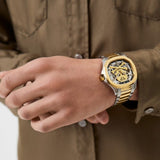 Buy Shop Philipp Plein High-Conic Automatic Gold Dial Two Tone Steel Strap Watch For Men - PWRAA0323 USA Online