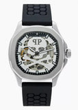 Buy Shop Philipp Plein High-Conic Automatic Silver Dial Black Silicone Strap Watch For Men- PWRAA0123 USA Online