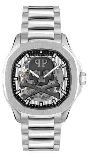 Buy Shop Philipp Plein High-Conic Automatic Silver Dial Silver Steel Strap Watch For Men - PWRAA0223 USA Online