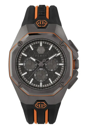 Buy Shop Philipp Plein Hyper Sport Chronograph Black Dial Two Tone Silicone Strap Watch for Men - PWTBA0523 USA Online