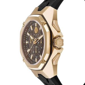Buy Shop Philipp Plein Hyper Sport Chronograph Gold Dial Black Silicone Strap Watch for Men - PWTBA0423 USA Online