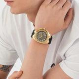 Buy Shop Philipp Plein Hyper Sport Chronograph Gold Dial Black Silicone Strap Watch for Men - PWTBA0423 USA Online