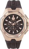 Buy Shop Philipp Plein Octagon Rose Gold Dial Brown Silicone Strap Watch for Men - PWTBA0223 USA Online