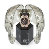 Buy Shop Philipp Plein Octagon Rose Gold Dial Brown Silicone Strap Watch for Men - PWTBA0223 USA Online