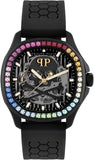 Buy Shop Philipp Plein Skeleton Spectre Black Dial Black Silicone Strap Watch for Men - PWRAA1023 USA Online