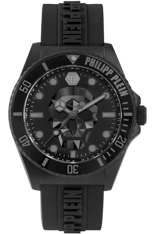 Buy Shop Philipp Plein The $kull Diver Black Dial Black Silicone Strap Watch For Men- PWOAA0922 USA Online