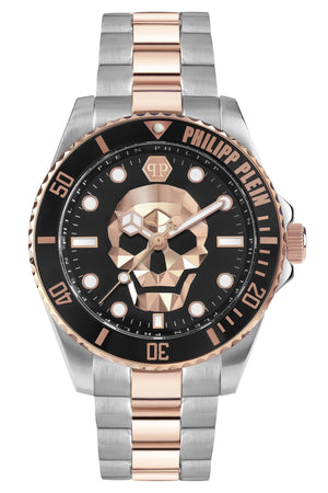 Buy Shop Philipp Plein The $kull Diver Black Dial Two Tone Steel Strap Watch For Men- PWOAA0822 USA Online