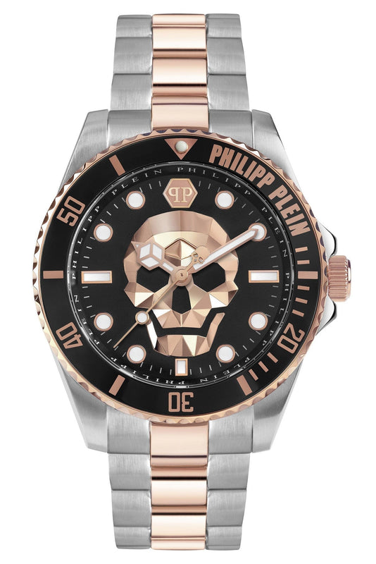 Buy Shop Philipp Plein The $kull Diver Black Dial Two Tone Steel Strap Watch For Men- PWOAA0822 USA Online