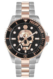 Buy Shop Philipp Plein The $kull Diver Black Dial Two Tone Steel Strap Watch For Men- PWOAA0822 USA Online