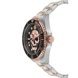 Buy Shop Philipp Plein The $kull Diver Black Dial Two Tone Steel Strap Watch For Men- PWOAA0822 USA Online