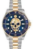 Buy Shop Philipp Plein The $kull Diver Blue Dial Two Tone Steel Strap Watch For Men- PWOAA0722 USA Online