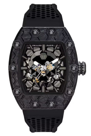 Buy Shop Philipp Plein The Skeleton Black Dial Black Silicone Strap Watch for Men - PWVBA0423 USA Online