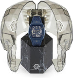 Buy Shop Philipp Plein The SKeleton Blue Dial Blue Silicone Strap Watch for Men - PWVBA0323 USA Online