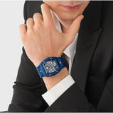 Buy Shop Philipp Plein The SKeleton Blue Dial Blue Silicone Strap Watch for Men - PWVBA0323 USA Online