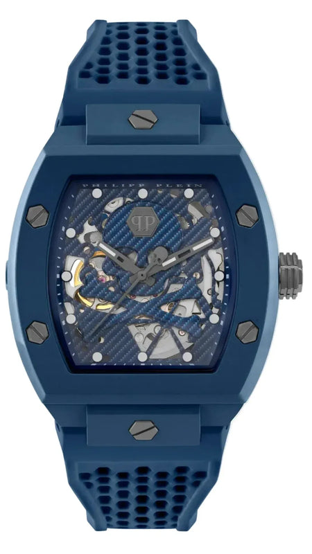 Buy Shop Philipp Plein The SKeleton Blue Dial Blue Silicone Strap Watch for Men - PWVBA0323 USA Online