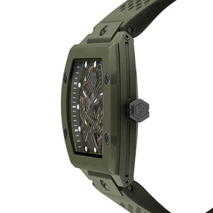 Buy Shop Philipp Plein The Skeleton Green Dial Green Silicone Strap Watch for Men- PWVBA0223 USA Online