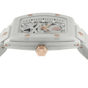 Buy Shop Philipp Plein The Skeleton White Dial White Silicone Strap Watch for Men - PWVBA0123 USA Online