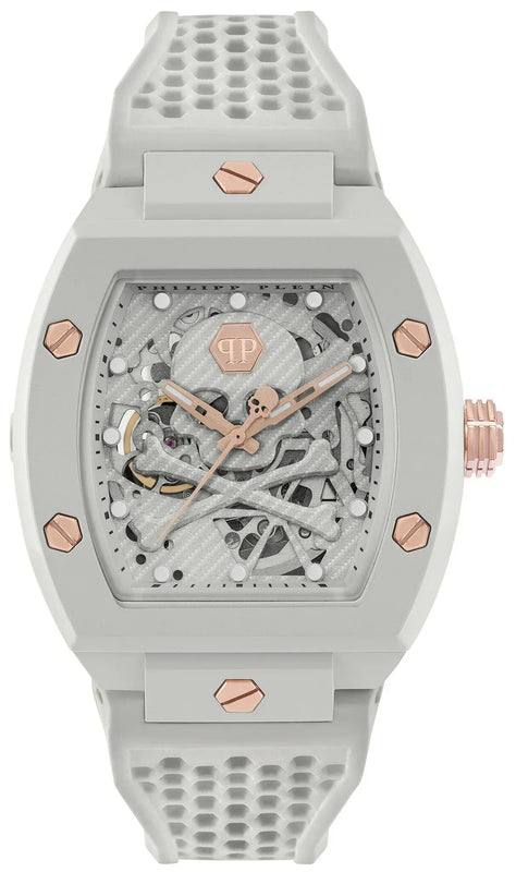 Buy Shop Philipp Plein The Skeleton White Dial White Silicone Strap Watch for Men - PWVBA0123 USA Online