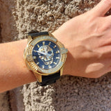 Buy Shop Philipp Plein The Skull Gold Dial Black Silicone Strap Watch for Men - PWAAA0221 USA Online