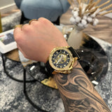 Buy Shop Philipp Plein The Skull Gold Dial Black Silicone Strap Watch for Men - PWAAA0221 USA Online