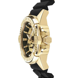 Buy Shop Philipp Plein The Skull Gold Dial Black Silicone Strap Watch for Men - PWAAA0221 USA Online