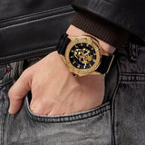 Buy Shop Philipp Plein The Skull Gold Dial Black Silicone Strap Watch for Men - PWAAA0221 USA Online