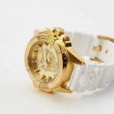 Buy Shop Philipp Plein The Skull Gold Dial White Silicone Strap Watch for Men - PWAAA1221 USA Online