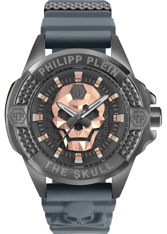 Buy Shop Philipp Plein The Skull Grey Dial Grey Silicone Strap Watch For Men- PWAAA2324 USA Online