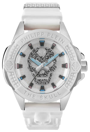 Buy Shop Philipp Plein The Skull White Dial White Silicone Strap Watch for Men - PWAAA1521 USA Online