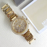 Buy Shop Michael Kors Parker Gold Dial Gold Steel Strap Watch for Women - MK5856 USA Online