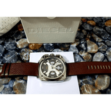 Buy Shop Diesel BAMF Chronograph Beige Dial Brown Leather Strap Watch For Men - DZ7343 USA Online