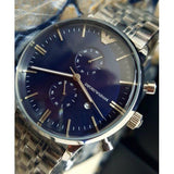 Buy Shop Emporio Armani Gianni Chronograph Blue Dial Silver Steel Strap Watch For Men - AR80013 USA Online