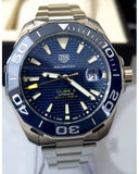 Buy Shop Tag Heuer Aquaracer Calibre 5 Blue Dial Silver Steel Strap Watch for Men - WAY201B.BA0927 USA Online