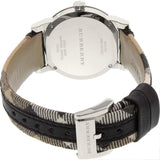 Buy Shop Burberry The City White Dial Black Haymarket Leather Strap Watch for Women - BU9150 USA Online