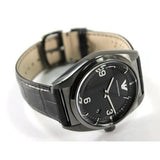Buy Shop Emporio Armani Franco Black Dial Black Leather Strap Watch For Men - AR0368 USA Online