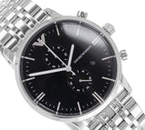 Buy Shop Emporio Armani Gianni Chronograph Black Dial Silver Steel Strap Watch For Men - AR80009 USA Online