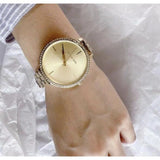 Buy Shop Michael Kors Charley Three-Hand Quartz Gold Dial Gold Steel Strap Watch for Women - MK4399 USA Online