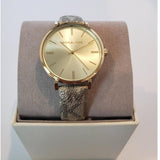 Buy Shop Michael Kors Addyson Quartz Gold Dial Gold Leather Strap Watch for Women - MK2952 USA Online