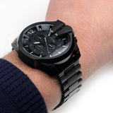 Buy Shop Diesel Mega Chief Chronograph Black Dial Black Steel Strap Watch For Men - DZ4355 USA Online