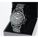 Buy Shop Emporio Armani Luigi Ceramic Chronograph Black Dial Black Strap Watch For Men - AR1509 USA Online