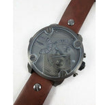 Buy Shop Diesel Little Daddy SBA Small Sized Grey Dial Brown Leather Strap Watch For Men - DZ7258 USA Online
