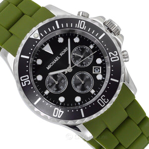 Buy Shop Michael Kors Everest Chronograph Black Dial Green Silicone Strap Watch For Men - MK8981 USA Online