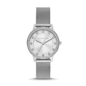 Buy Shop Michael Kors Quartz Crystals White Dial Silver Mesh Strap Watch for Women - MKO1013 USA Online