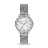 Buy Shop Michael Kors Quartz Crystals White Dial Silver Mesh Strap Watch for Women - MKO1013 USA Online