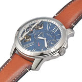 Buy Shop Fossil Grant Twist Multifunction Blue Dial Brown Leather Strap Watch for Men - ME1161 USA Online