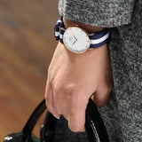 Buy Shop Daniel Wellington Classy Glasgow White Dial Two Tone Nylon Strap Watch For Women - DW00100078 USA Online