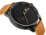 Buy Shop Tommy Hilfiger James Quartz Black Dial Brown Leather Strap Watch For Men - 1791486 USA Online
