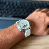 Buy Shop Tommy Hilfiger Digital Silver Dial White Silicone Strap Watch For Men - 1791764 USA Online